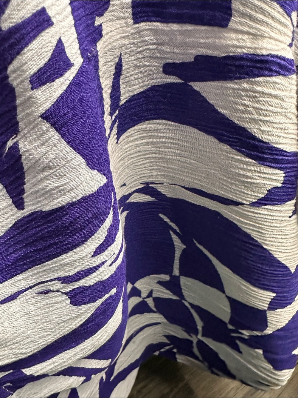 Maurices‎ Purple and White Printed Puff-Sleeve Blouse off the shoulder - Picture 12 of 12